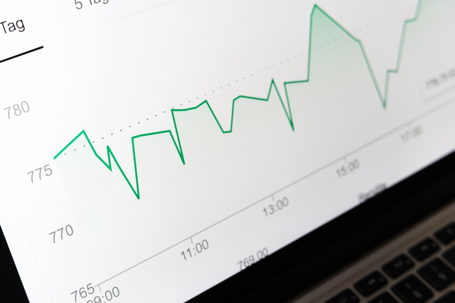 A business income chart trending upward during recovery
