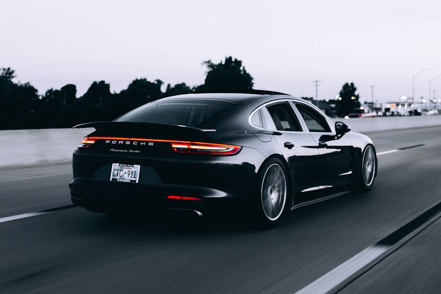 A car on the road protected by auto insurance from Chambliss Premier