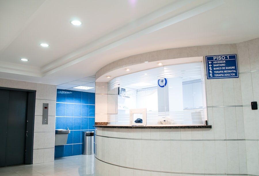 A hospital reception desk